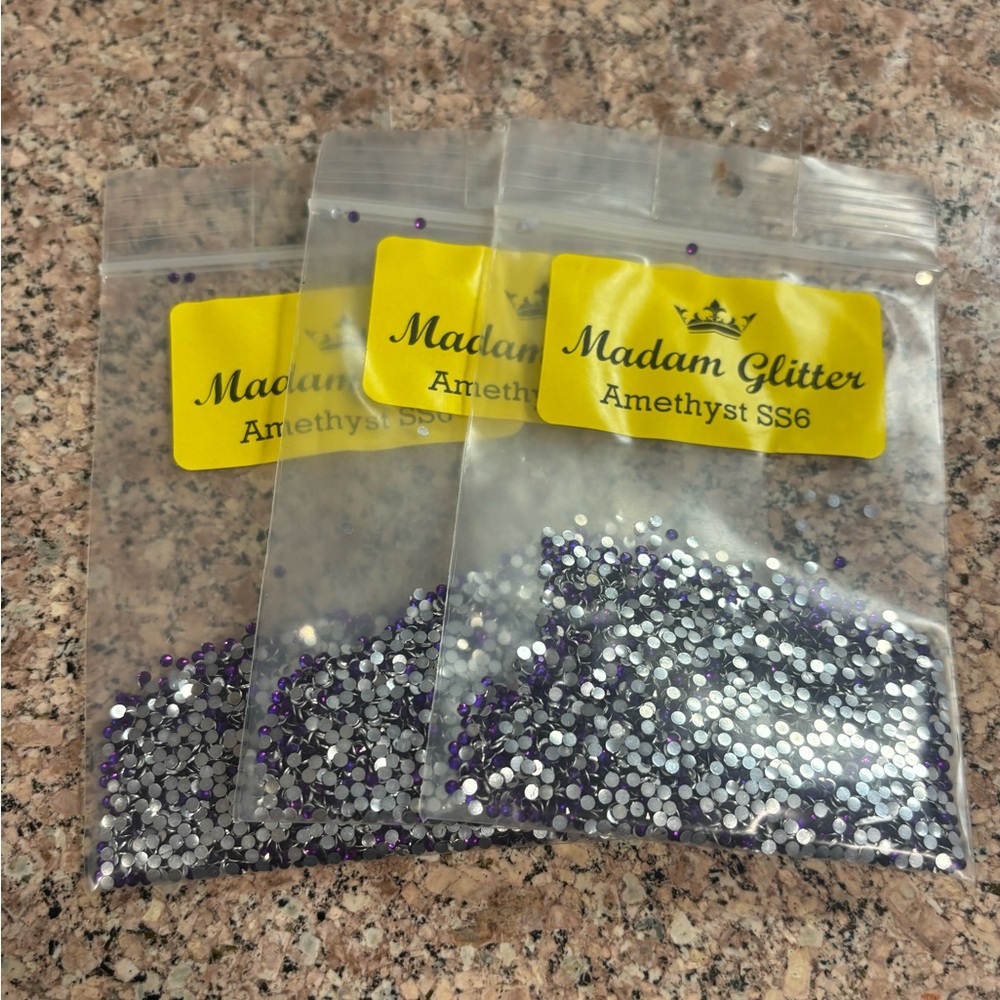 Madam Glitter Amethyst SS6 Flat Back Rhinestones 1440 ct-3 Packs